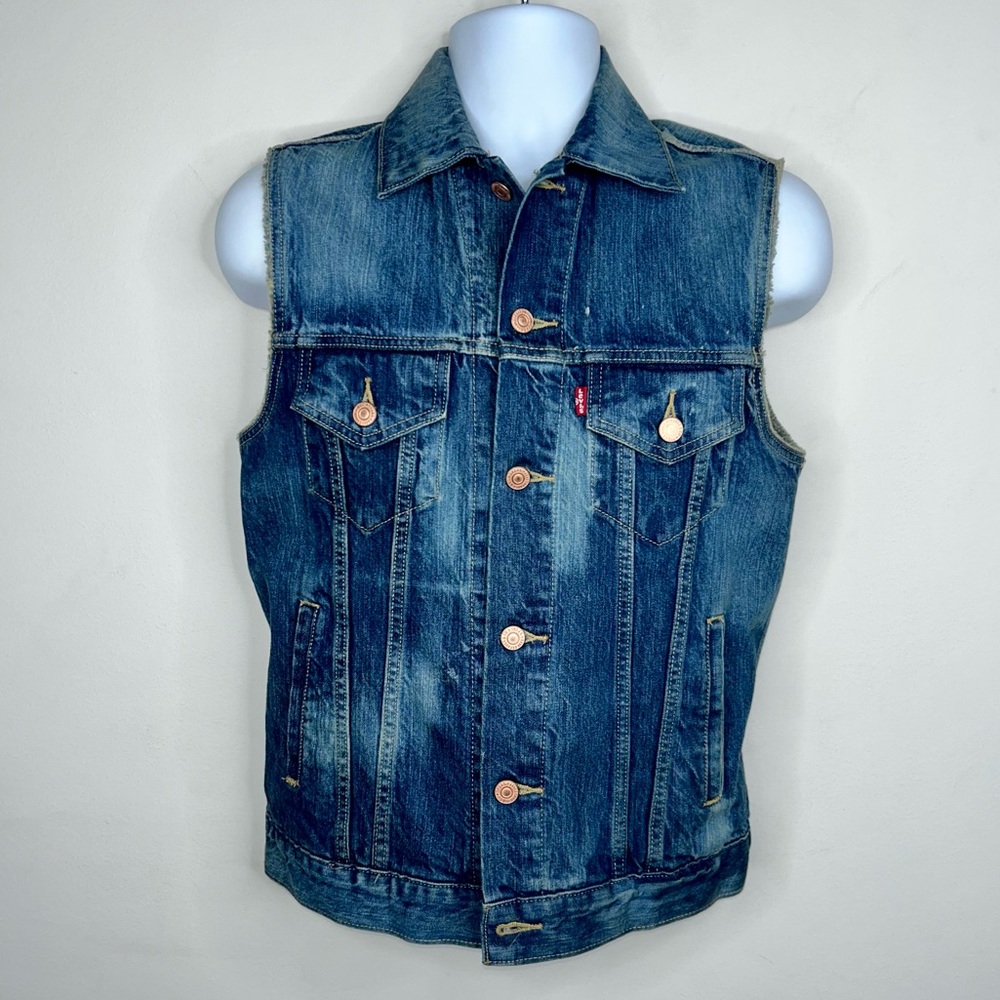 [Levi’s] Classic Denim Jean Sleeveless Vest - Small